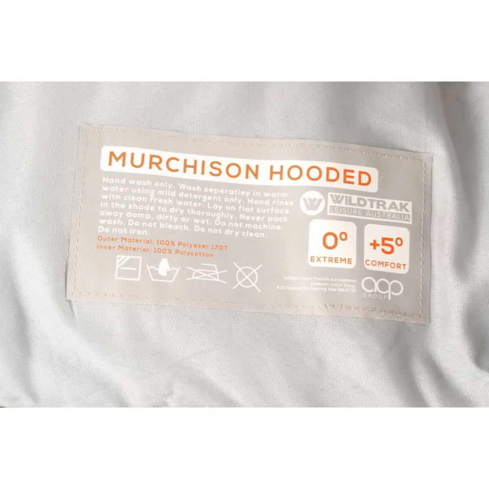 Murchison Hooded Sleeping Bag 230 x 75cm 0 to 5C
