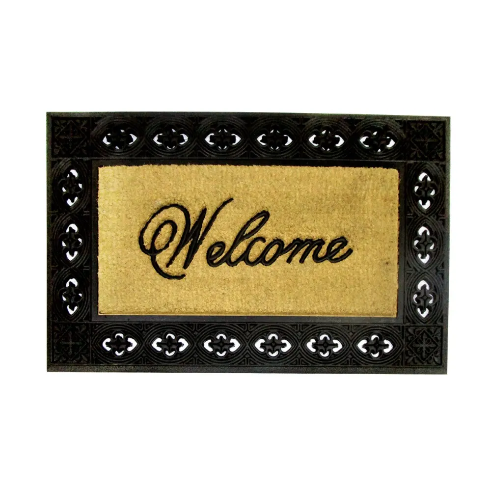 Clark Rubber Large Coir Mat with Rubber Border - Welcome Print