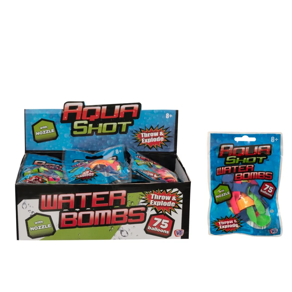 Aqua Shots Waterbombs With Nozzle - 75Pk