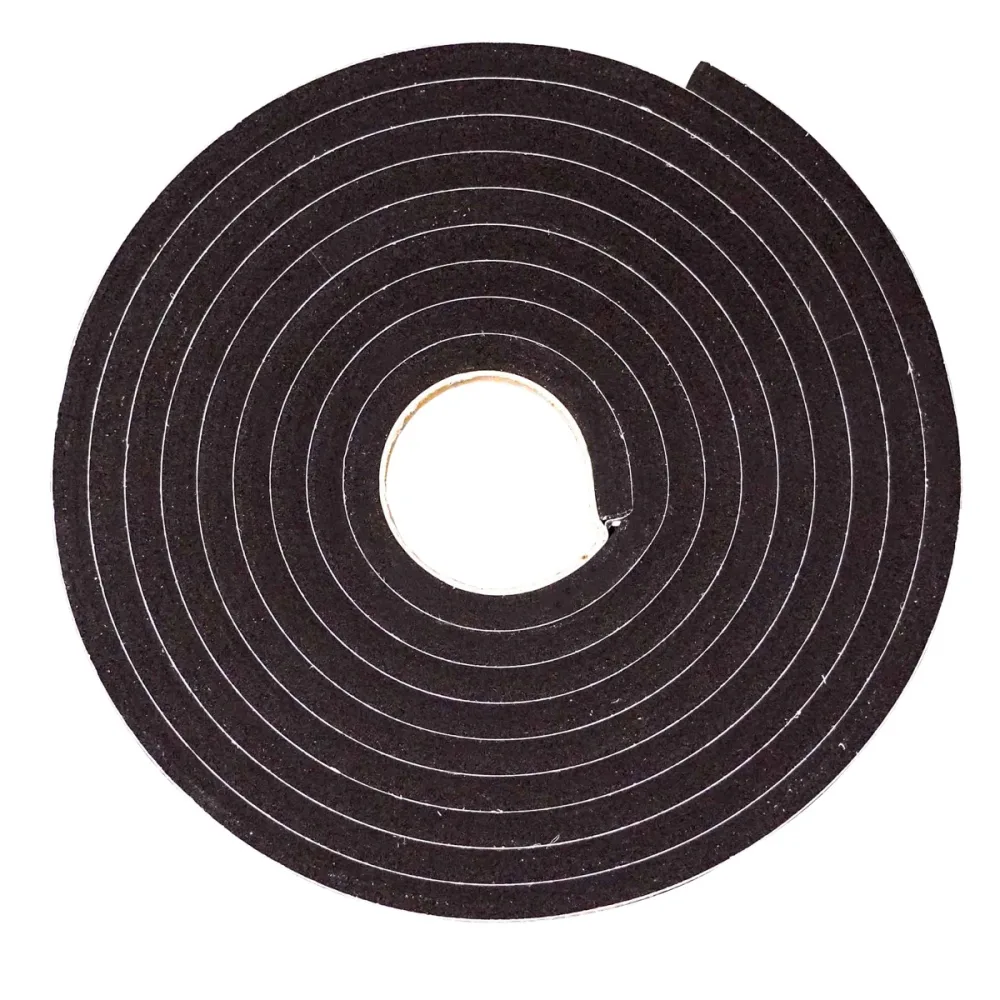 Neoprene (CR) self adhesive tape 12mm Black 12mm x 12mm