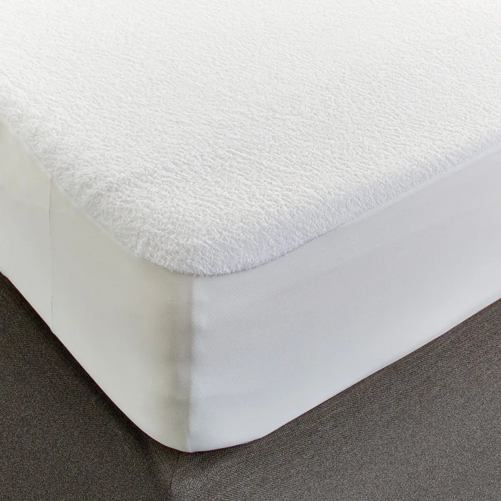 Cotton Terry Fitted Mattress Protector King Single