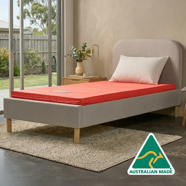 Foam mattress setup ready for guest or camping use