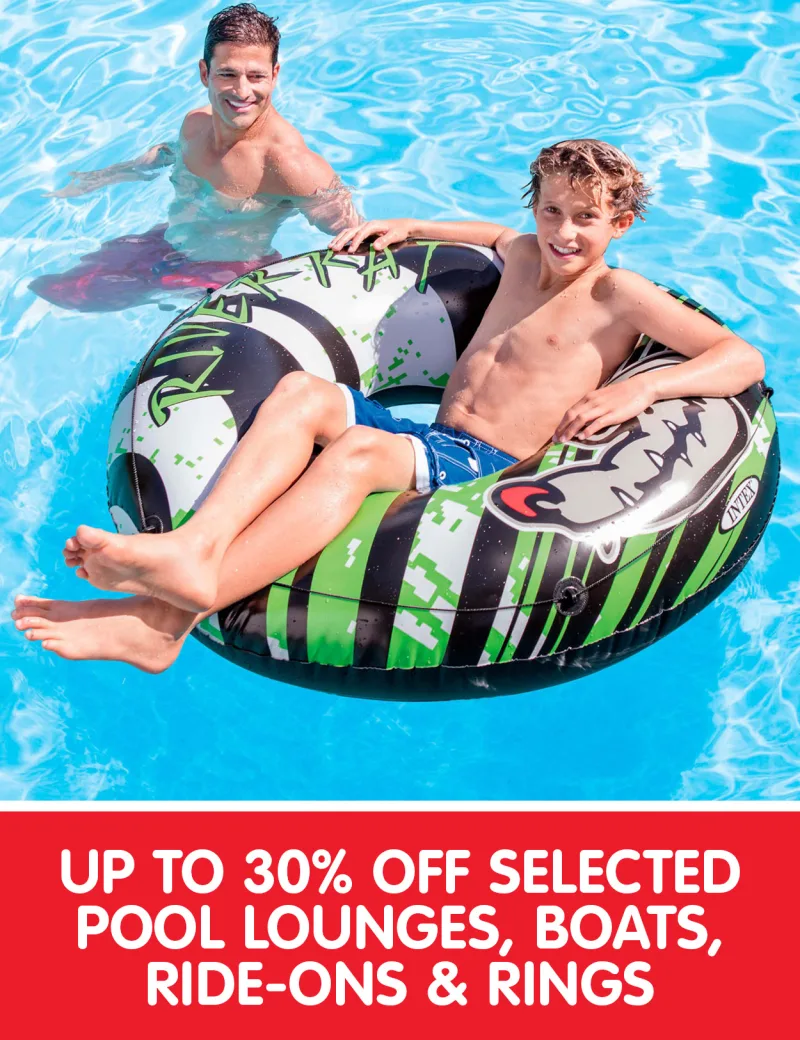 Pool lounges, boats, ride-ons & rings
