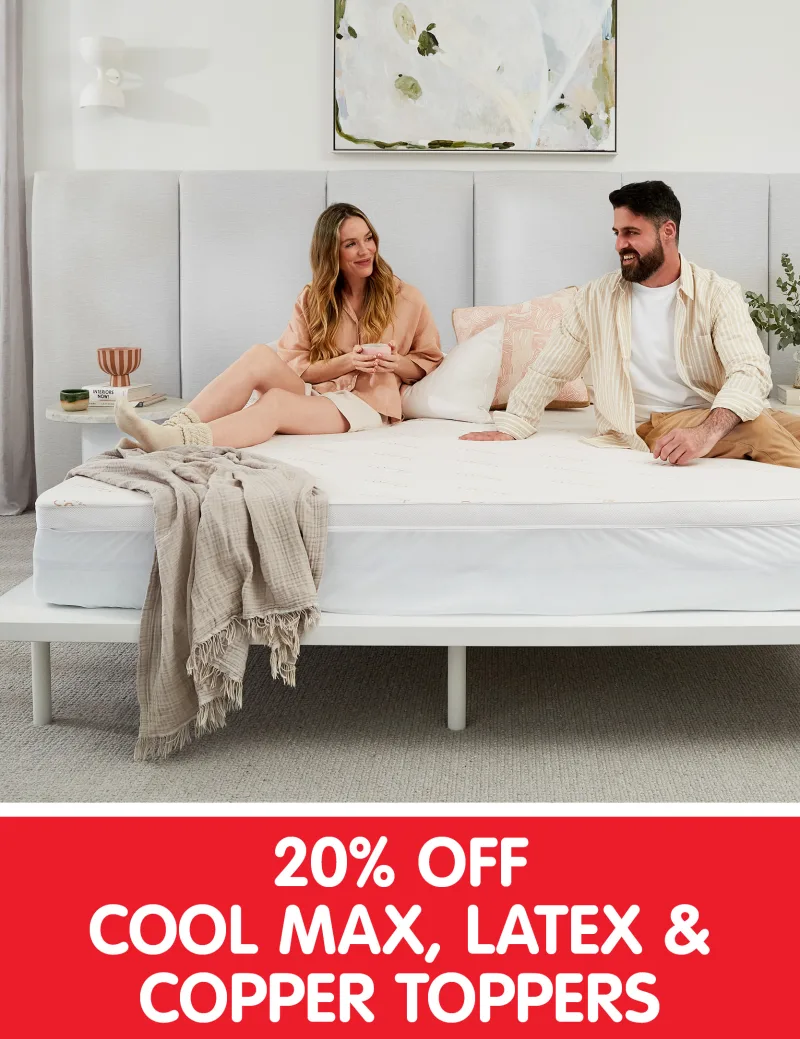 20% off Cool Max, Latex & Copper Toppers