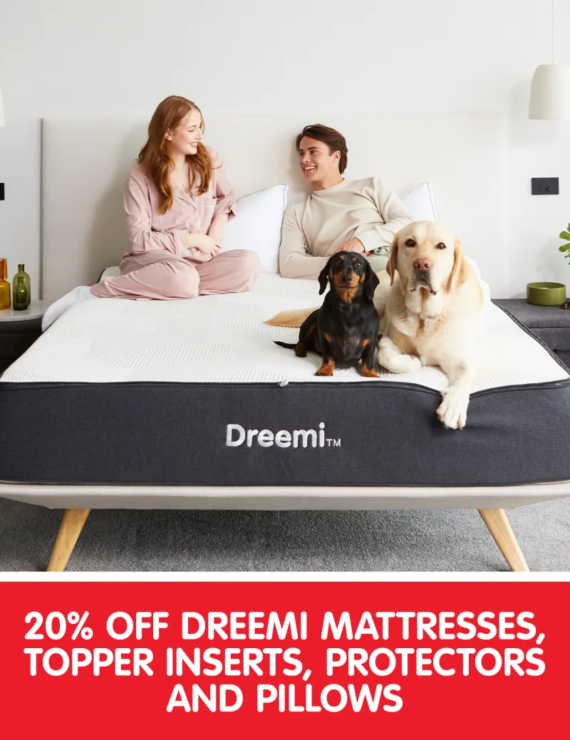 20% off Dreemi mattresses, topper inserts, pillows and protectors