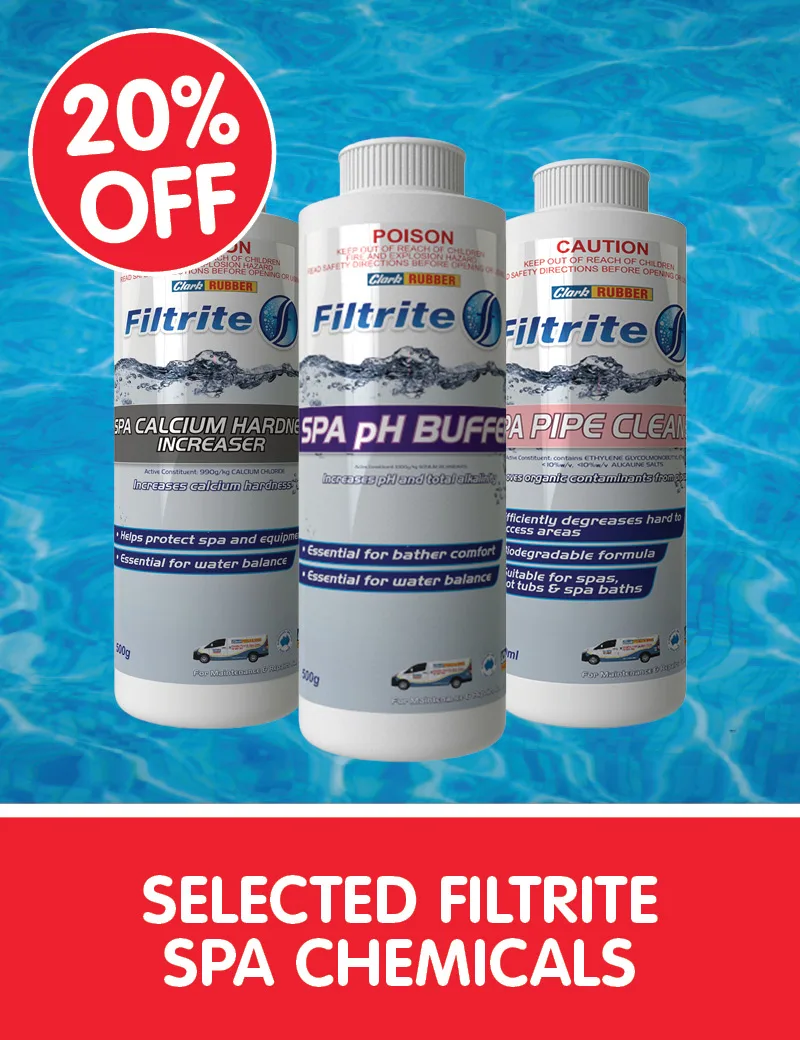 20% off Selected Filtrite Spa Chemicals