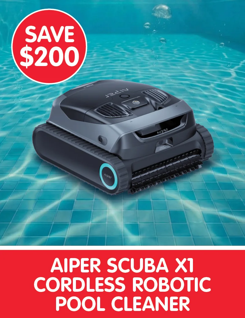 Save $200 on the Aiper Scuba X1 Cordless Robotic Pool Cleaner