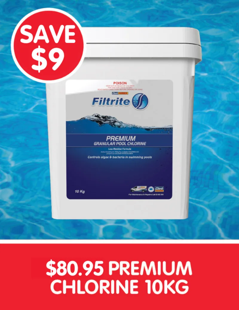 Save $10 on Premium Chlorine 10kg