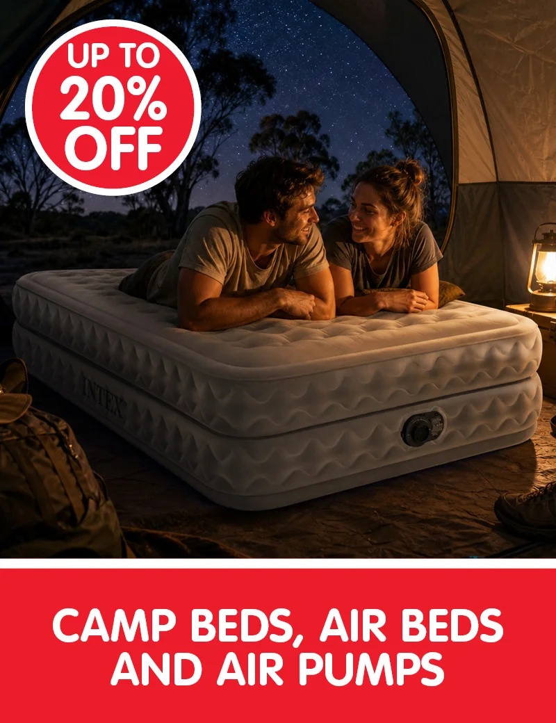 Up to 20% off Camp Beds, Air Beds and Air Pumps