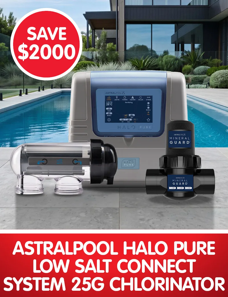 Save $2000 on the AstralPool Halo Pure Low Salt Chlorinator 25g