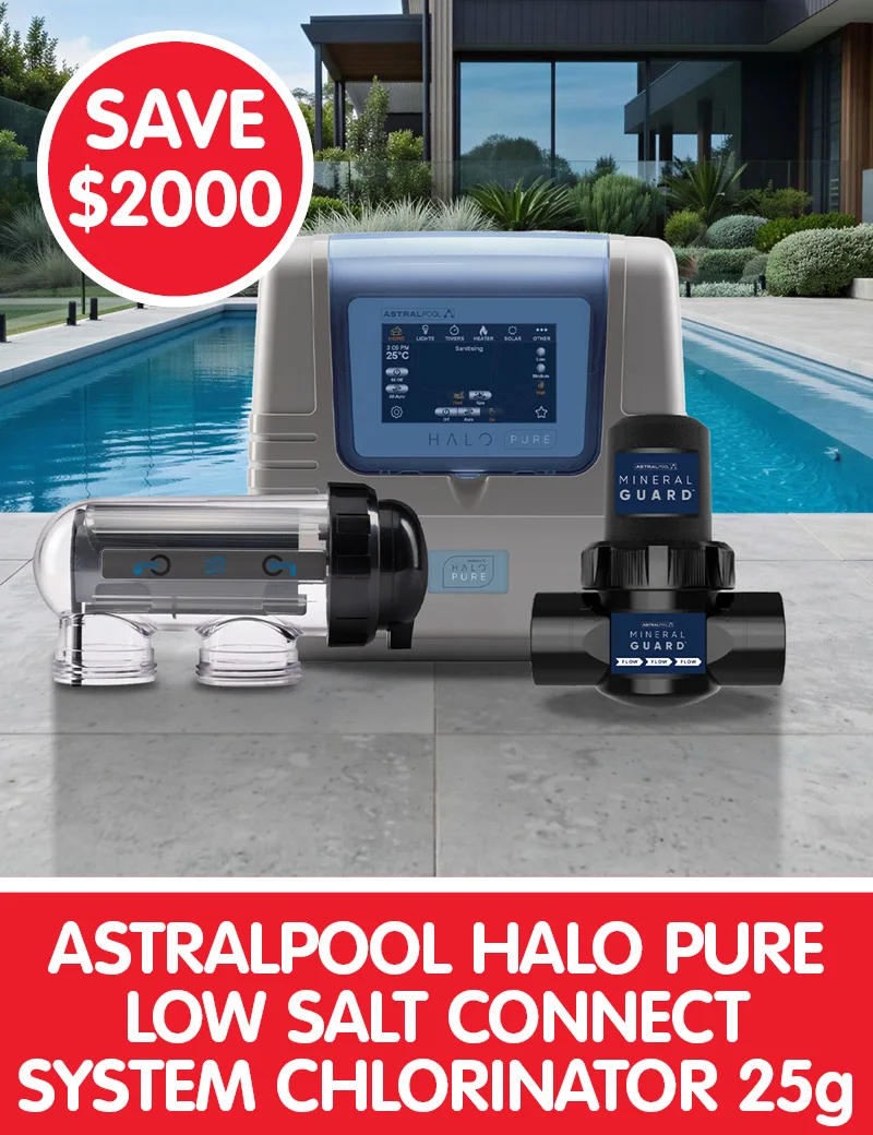 Save $2000 on AstralPool Halo Pure Low Salt Connect System - 25 gram Chlorinator
