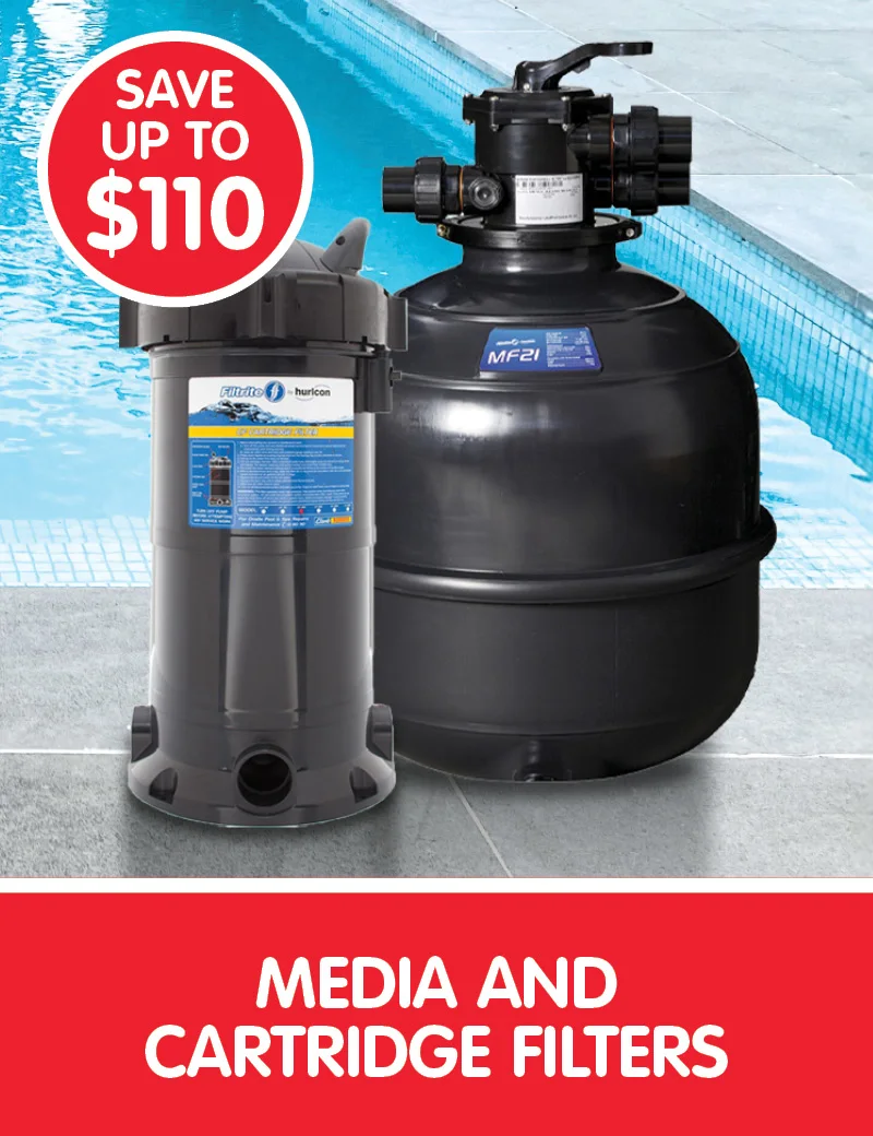 Save up to $110 on Media and Cartridge Pool Filters