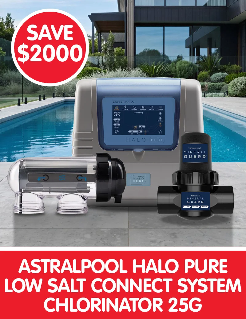 Save $2000 on AstralPool Halo Pure Low Salt Connect System - 25 gram Chlorinator