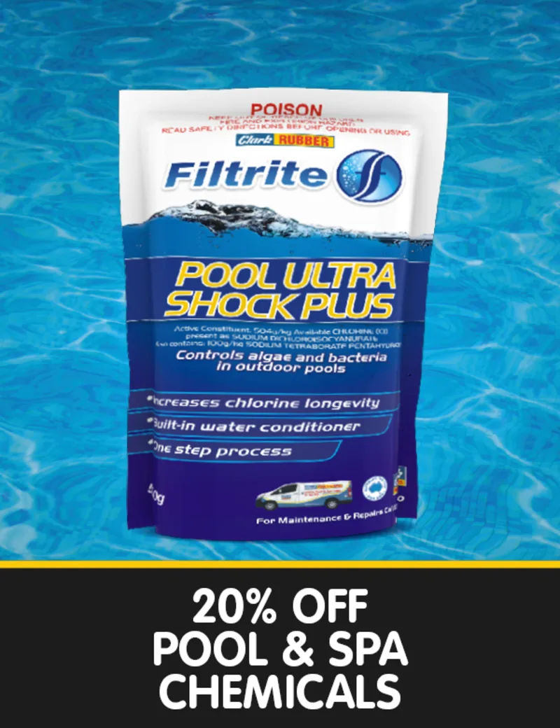 20% off Pool and Spa Chemicals