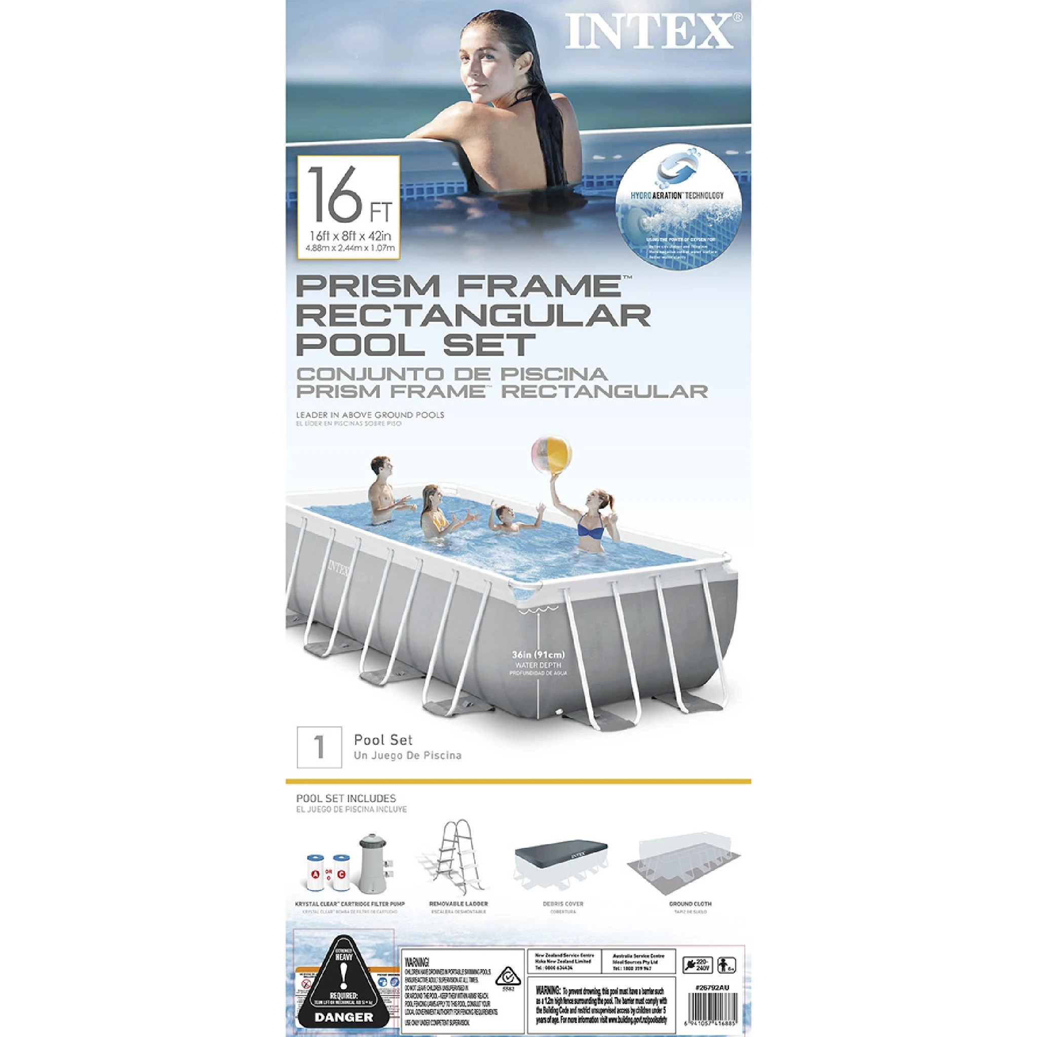 Intex Prism Frame Pool Rectangular - 16ft