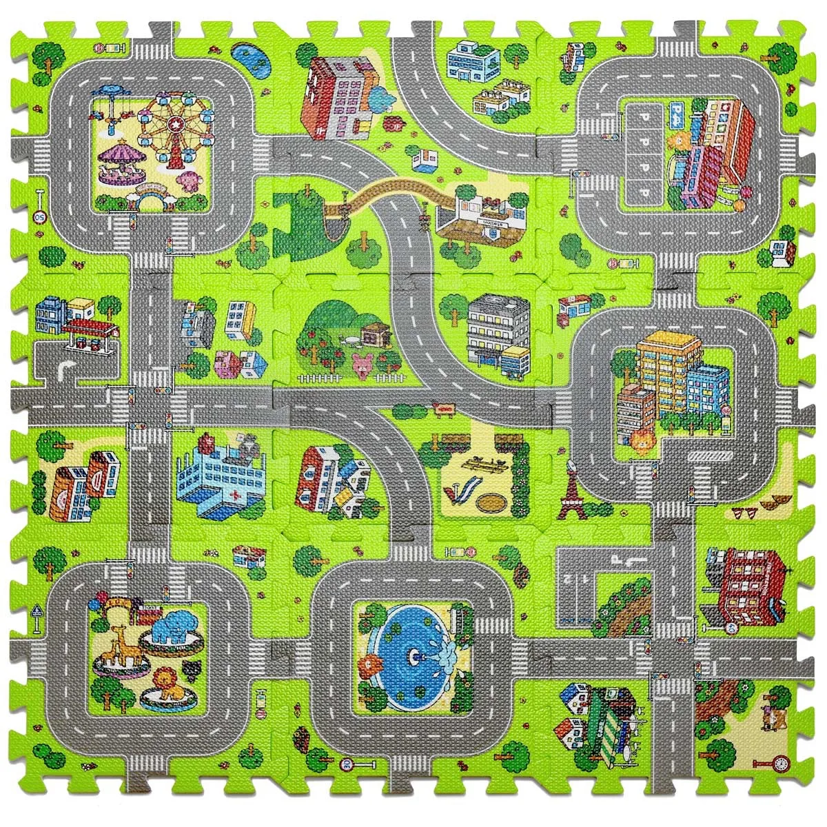 Kids EVA Tiles Road Map 9 Pack