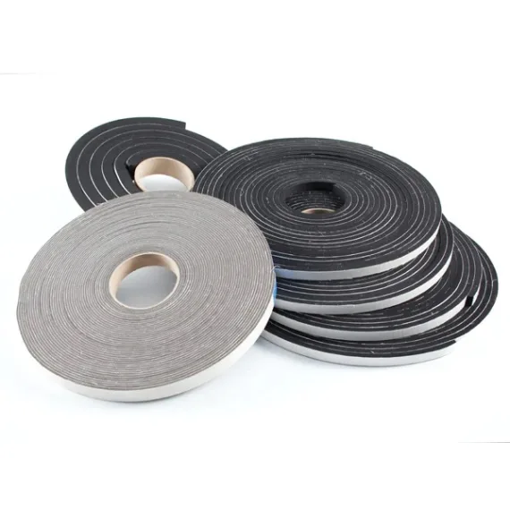Neoprene (CR) self adhesive tape 6mm Black 12mm x 6mm