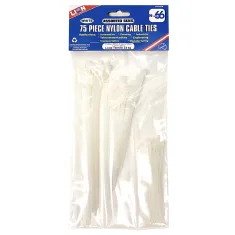Nylon Cable Ties, Assorted 75 pieces White