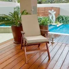 Polymaster High Back Timber Cushion Sand
