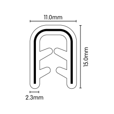 PVC Black Pinchweld (Medium) - 15mm x 11mm