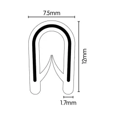 PVC Black Pinchweld - 12mm x 7.5mm