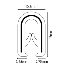 PVC Black Pinchweld - 10.5mm x 17mm