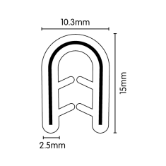 PVC Pinchweld Universal 2 Pronged - 15mm x 10.3mm