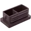 Rectangular Plastic Internal Chair Tip - Black 50mm x 25mm