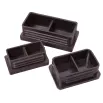 Rectangular Plastic Internal Chair Tip - Black 50mm x 25mm