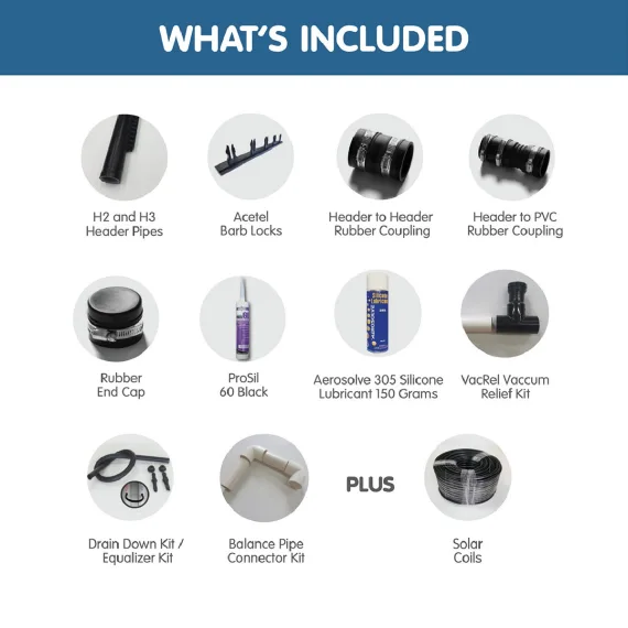 SOLAR EEZY POOL HEATING KITS FOR 6M ROOF SE1825-6 SUITS 18-25SQM POOL