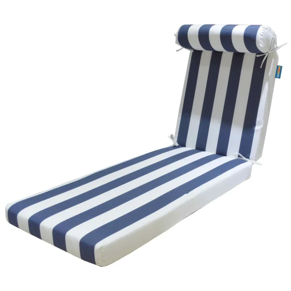 Sunlounge Cushion with Headrest Blue/White