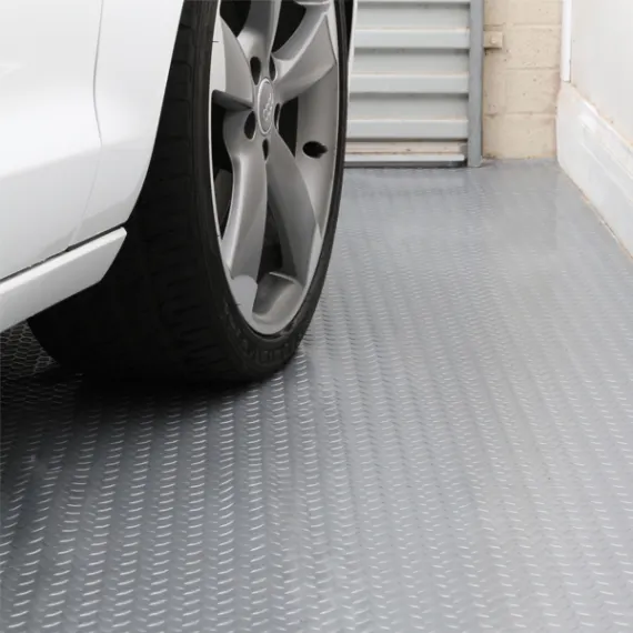 Supafloor Checker Plate Flooring Silver