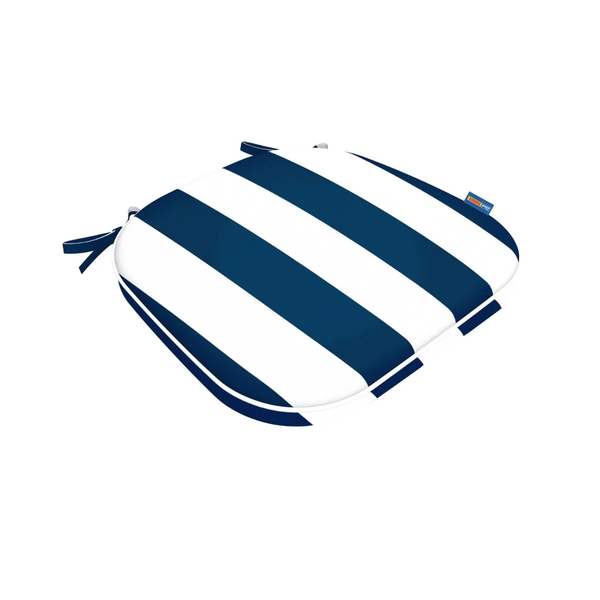 U-Shaped Designer Chair Cushion Blue and White Stripe