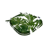 U-Shaped Designer Chair Cushion Green Palm Leaves