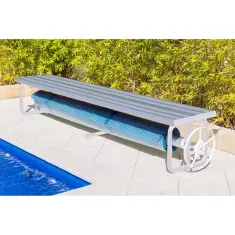 Under Bench Pool Cover Rollers Clear Annodised Aluminium / Suit 2.8m Wide Pool