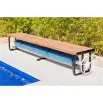 Under Bench Pool Cover Rollers Light Oak / Suit 6m Wide Pool