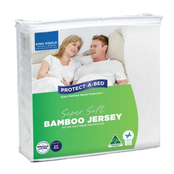 Bamboo Fitted Mattress Protector King Single