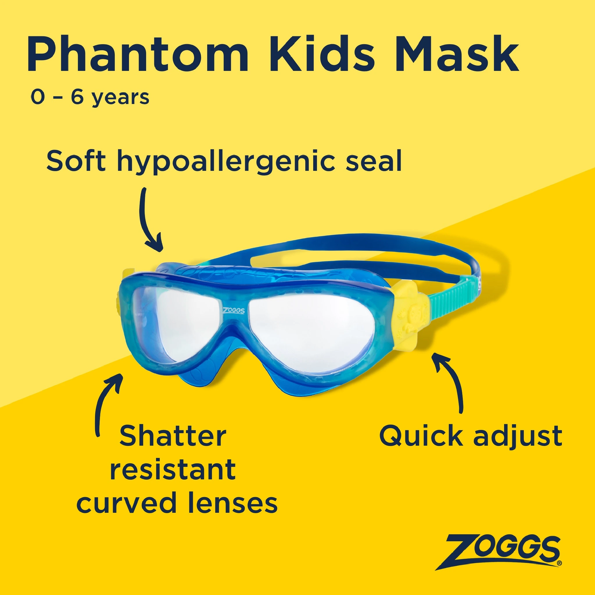 Zoggs Tots Phantom Mask Goggles