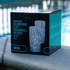 Unbreakable Diamond Cut Highball Drinkware 415ml - Set of 4