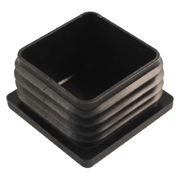 Square Plastic Internal Chair Tip - Black 35mm
