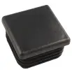 Square Plastic Internal Chair Tip - Black 25mm