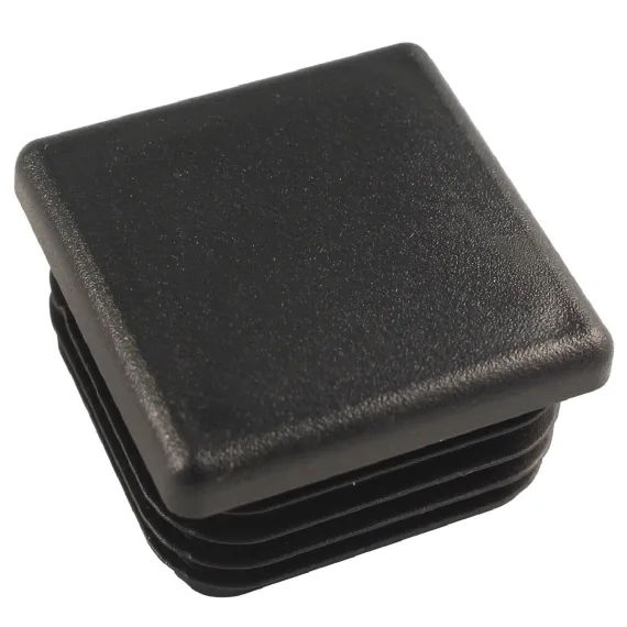 Square Plastic Internal Chair Tip - Black 25mm