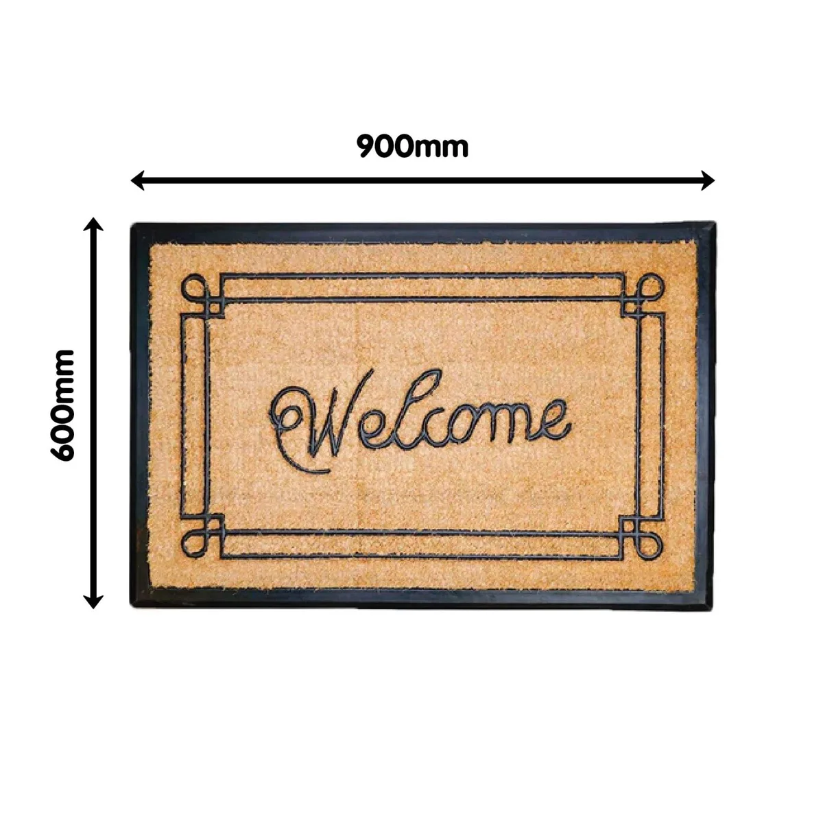 Clark Rubber Large Coir Brush Mat - Welcome Print