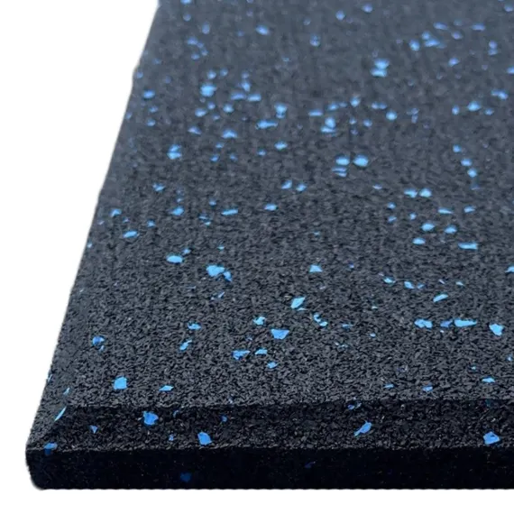 Commercial Gym Tile - Commercial Black Blue Fleck