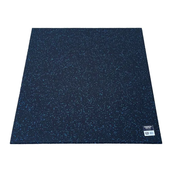 Commercial Gym Tile - Commercial Black Blue Fleck