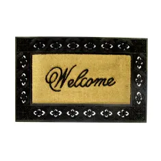 Clark Rubber Large Coir Mat with Rubber Border - Welcome Print