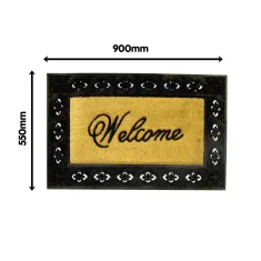 Clark Rubber Large Coir Mat with Rubber Border - Welcome Print