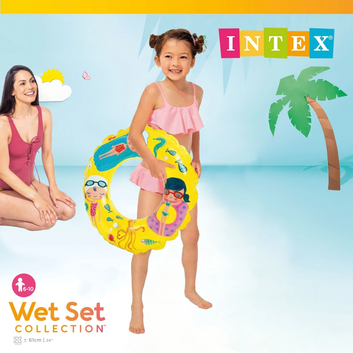 Intex Transparent Swim Ring Assorted