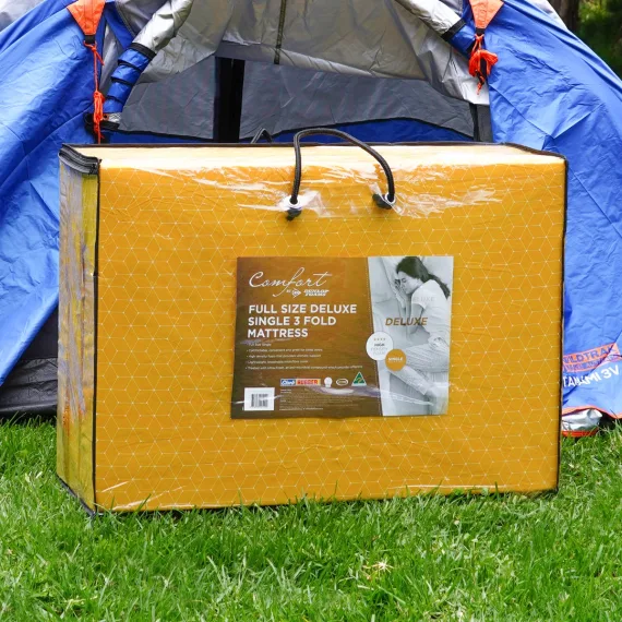 Comfort Deluxe Full Size 3 Fold Mattress - Single