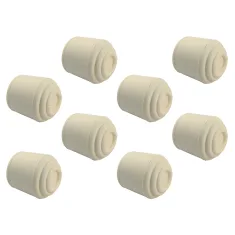 Heavy Duty Rubber Chair Tip 8 Piece Bundle - White 19mm